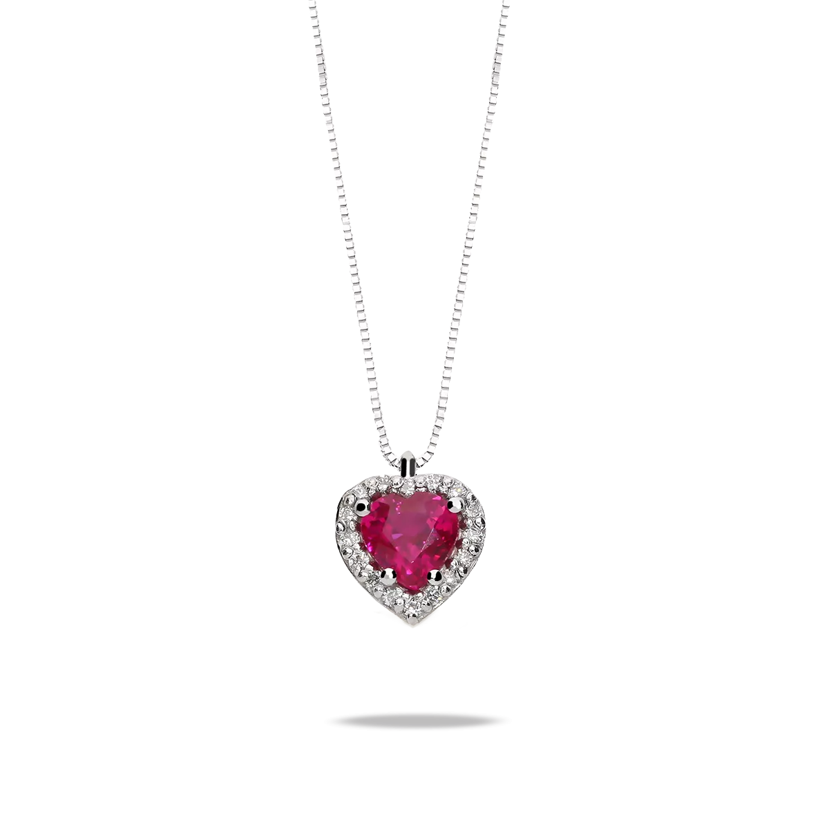 18k gold diamond pendant LOVE RUBY