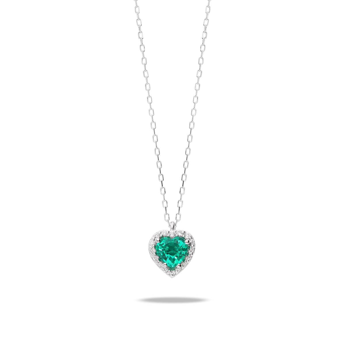 18k gold diamond pendant LOVE EMERALD