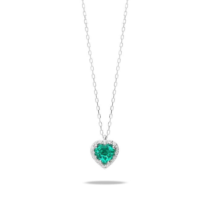 Collar diamante oro 18 quilates LOVE EMERALD