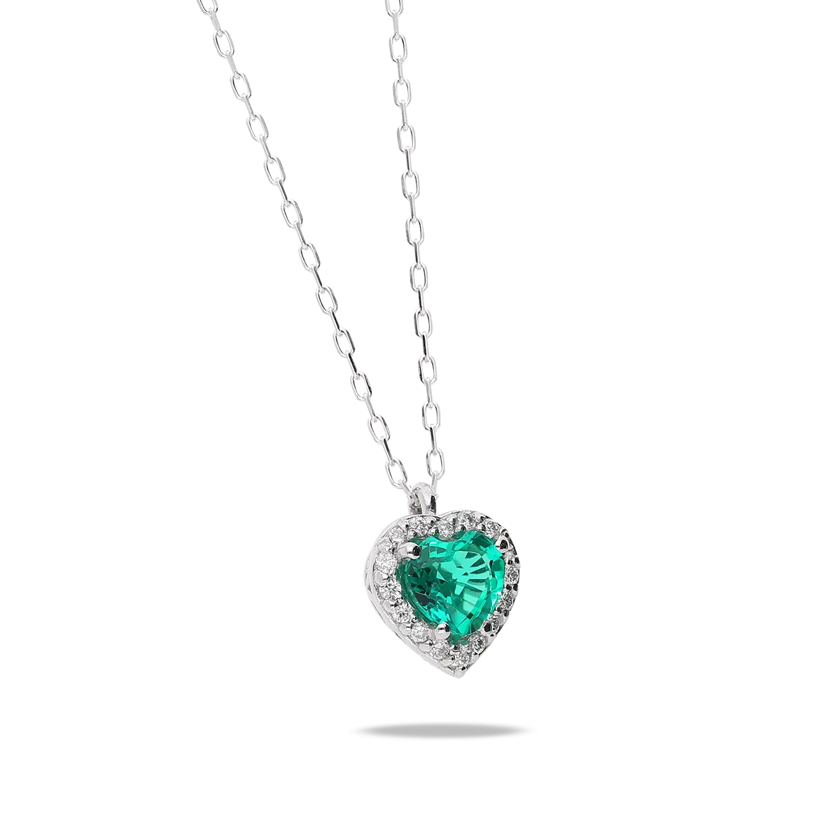 18k gold diamond pendant LOVE EMERALD