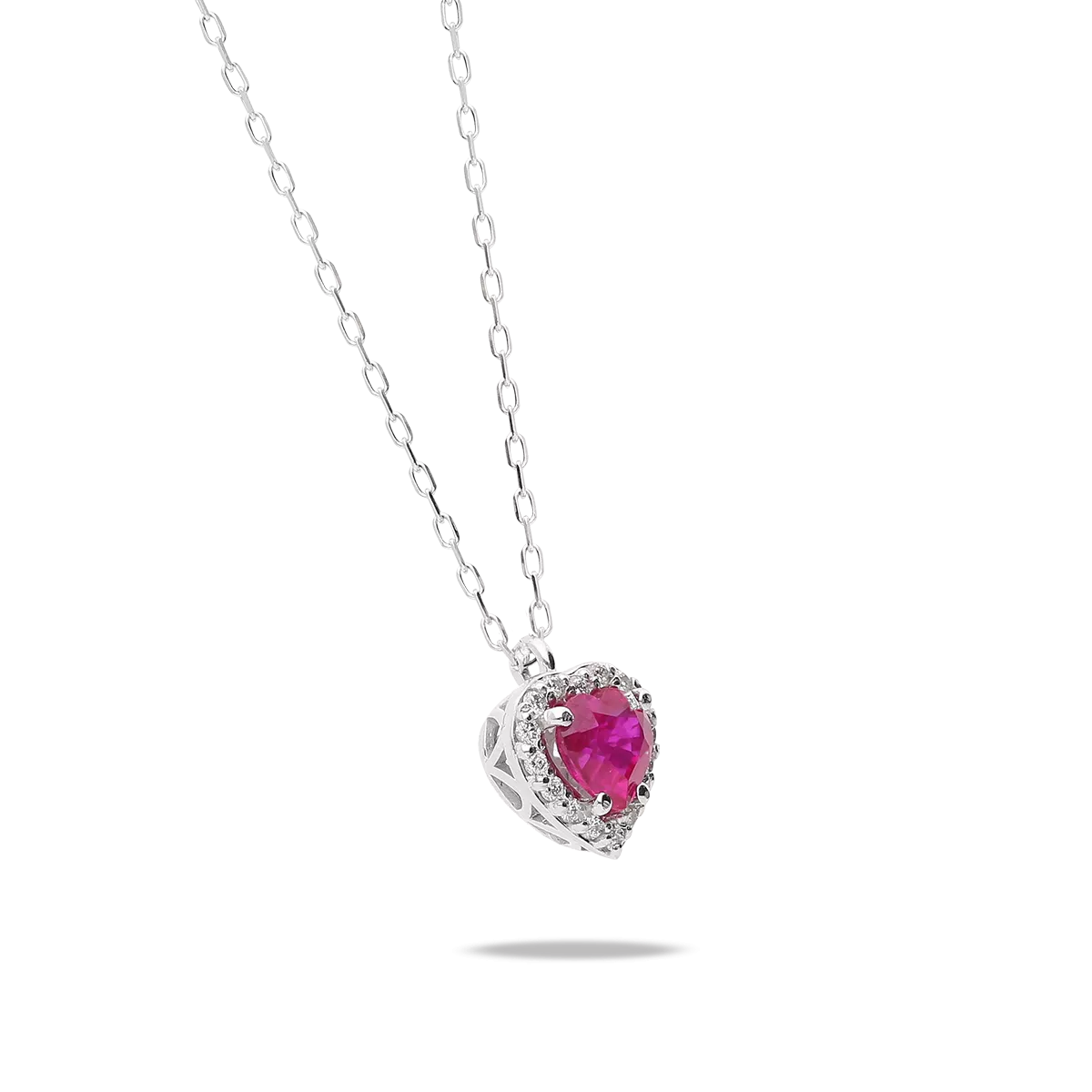 18k gold diamond pendant LOVE RUBY