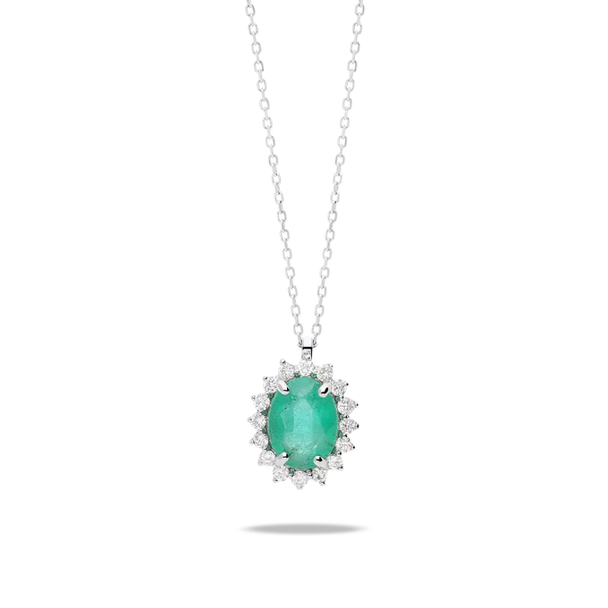 18k gold diamond pendant IMPERIAL EMERALD