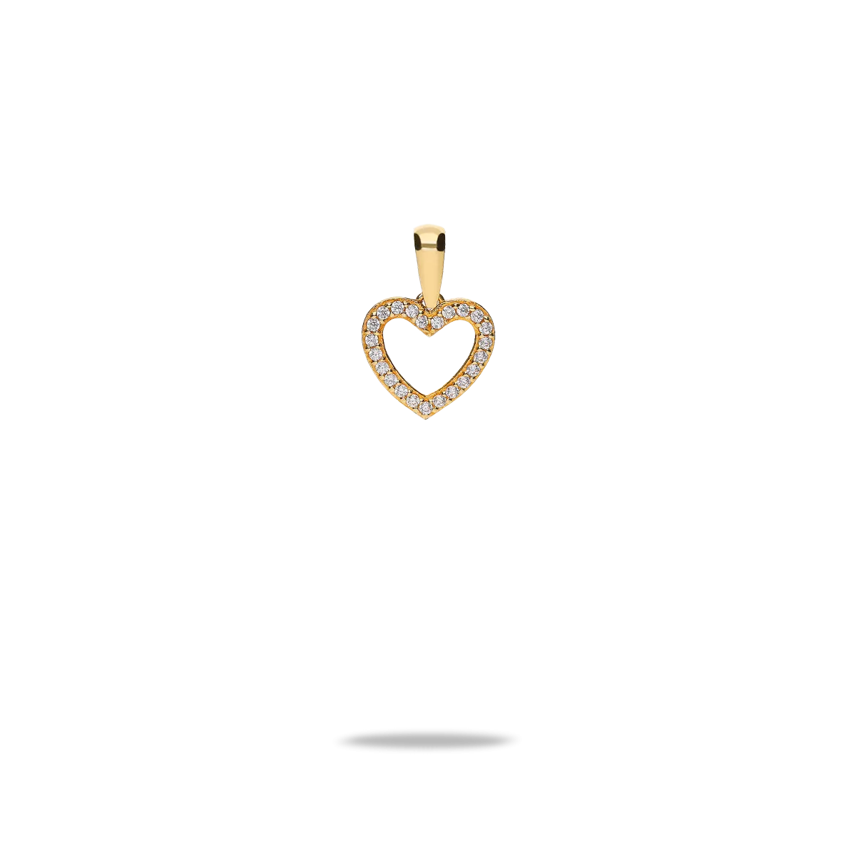 Colgante corazon circonitas oro 18 quilates