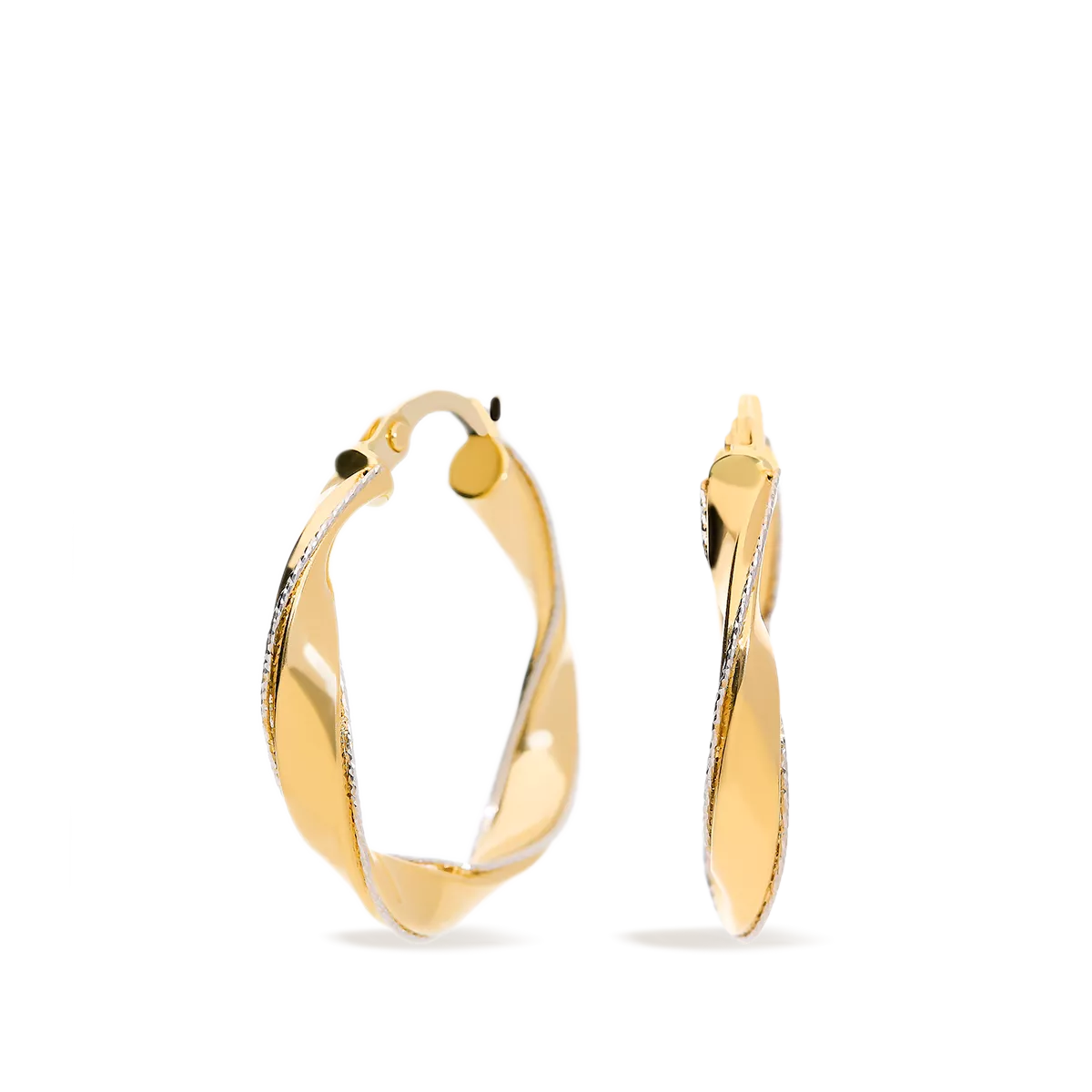 18k gold hoop earrings DOUBLE HELIX