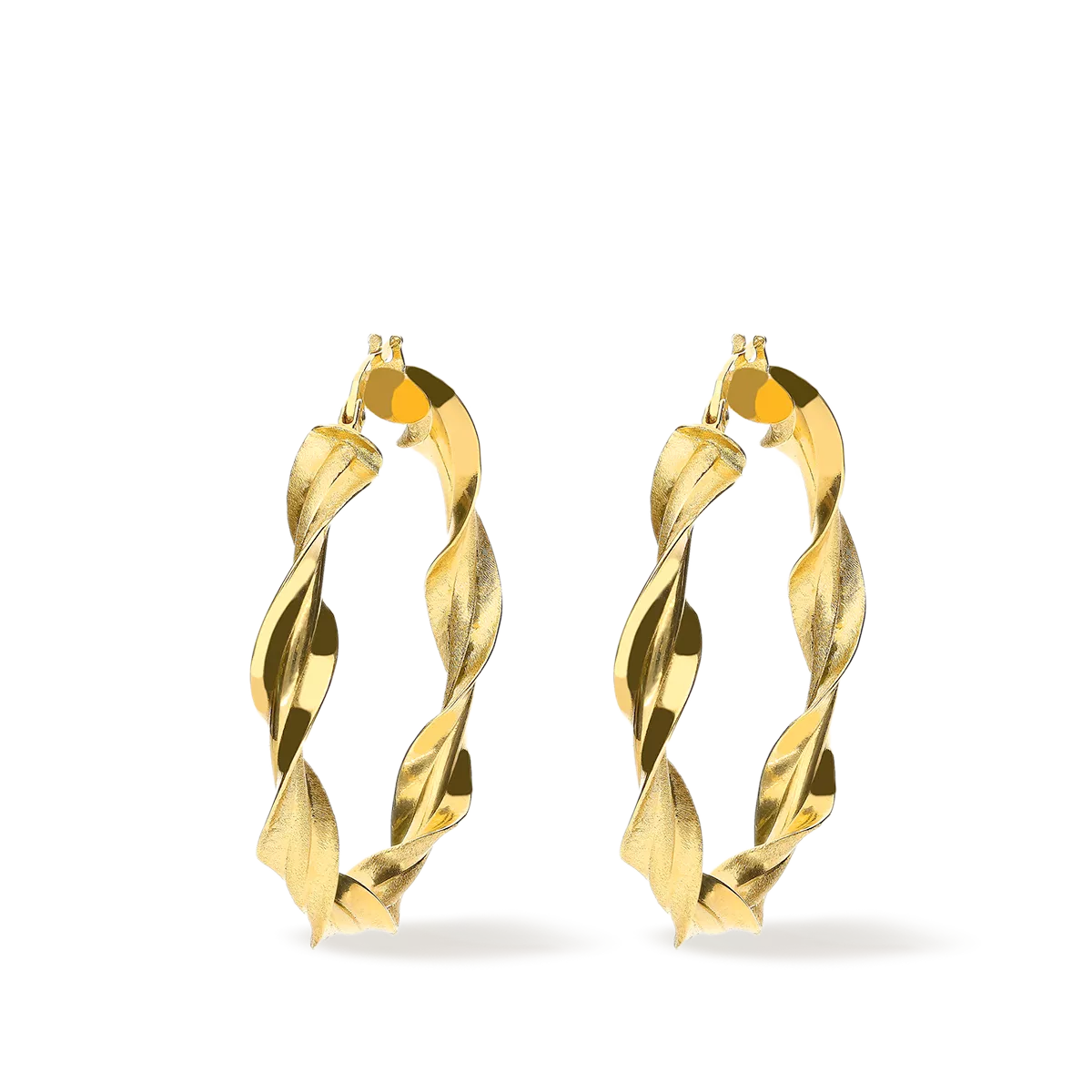 18k gold hoop earrings HELIX