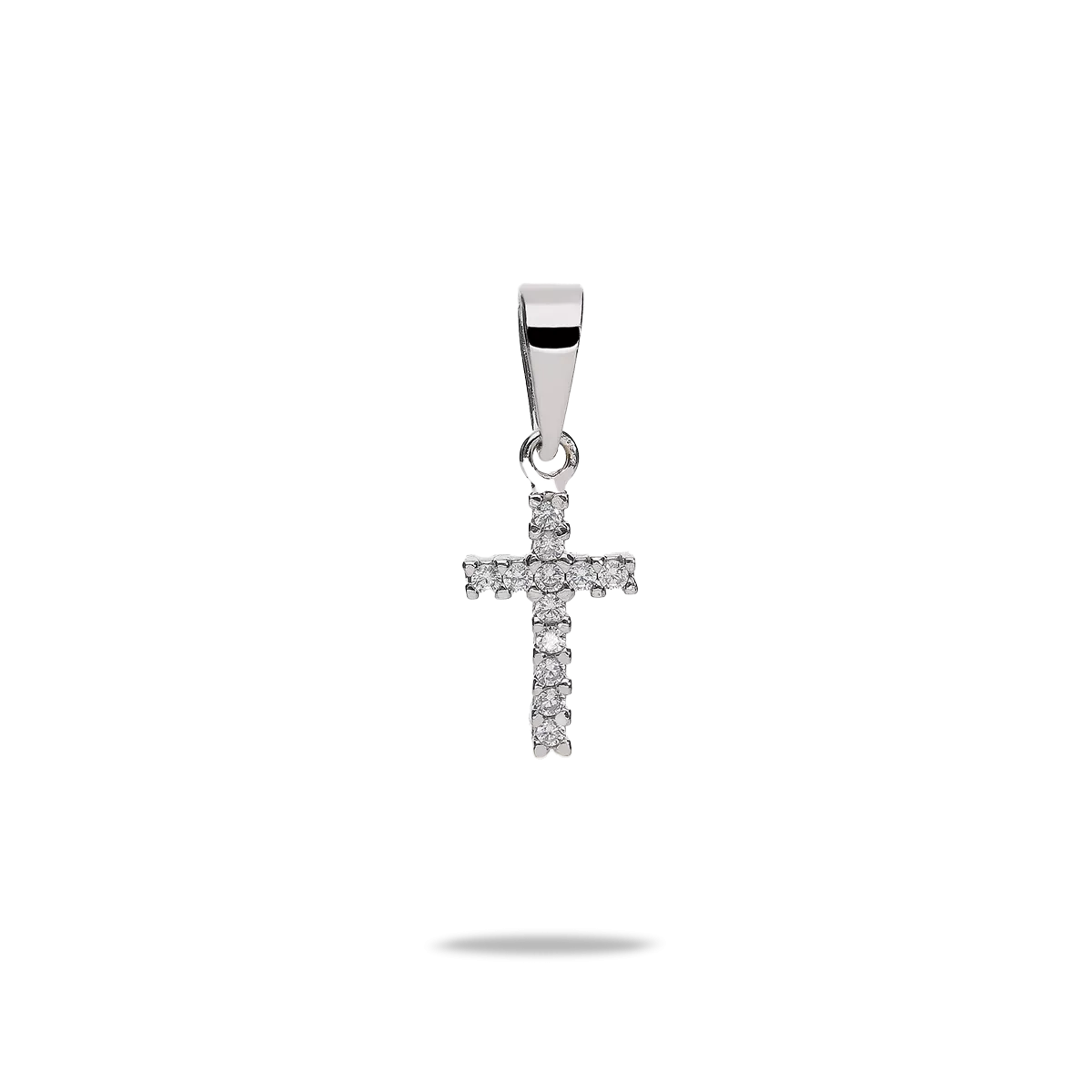 750 white gold cross