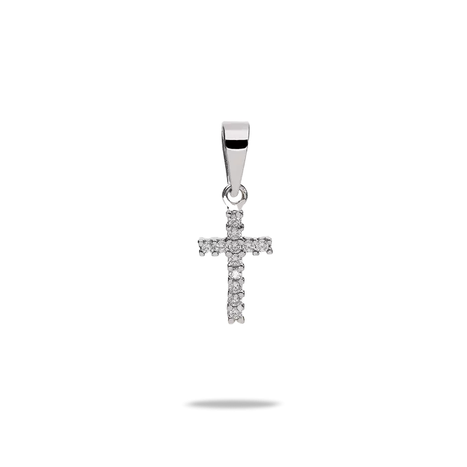 750 white gold cross