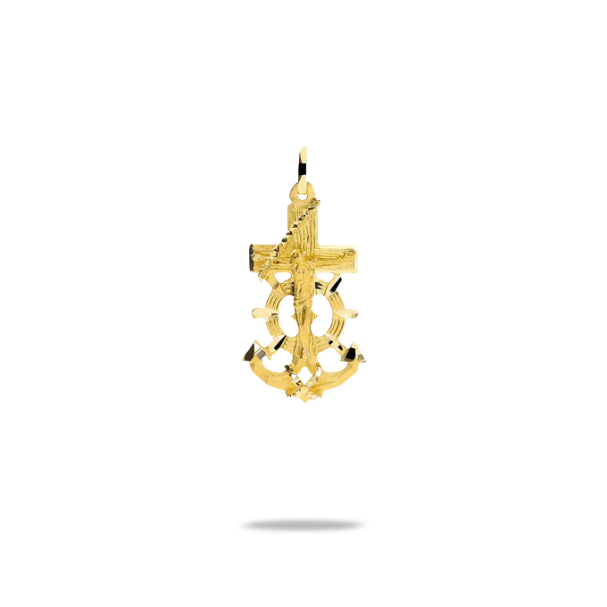 Cruz del mar con cristo oro 18 quilates 35mm