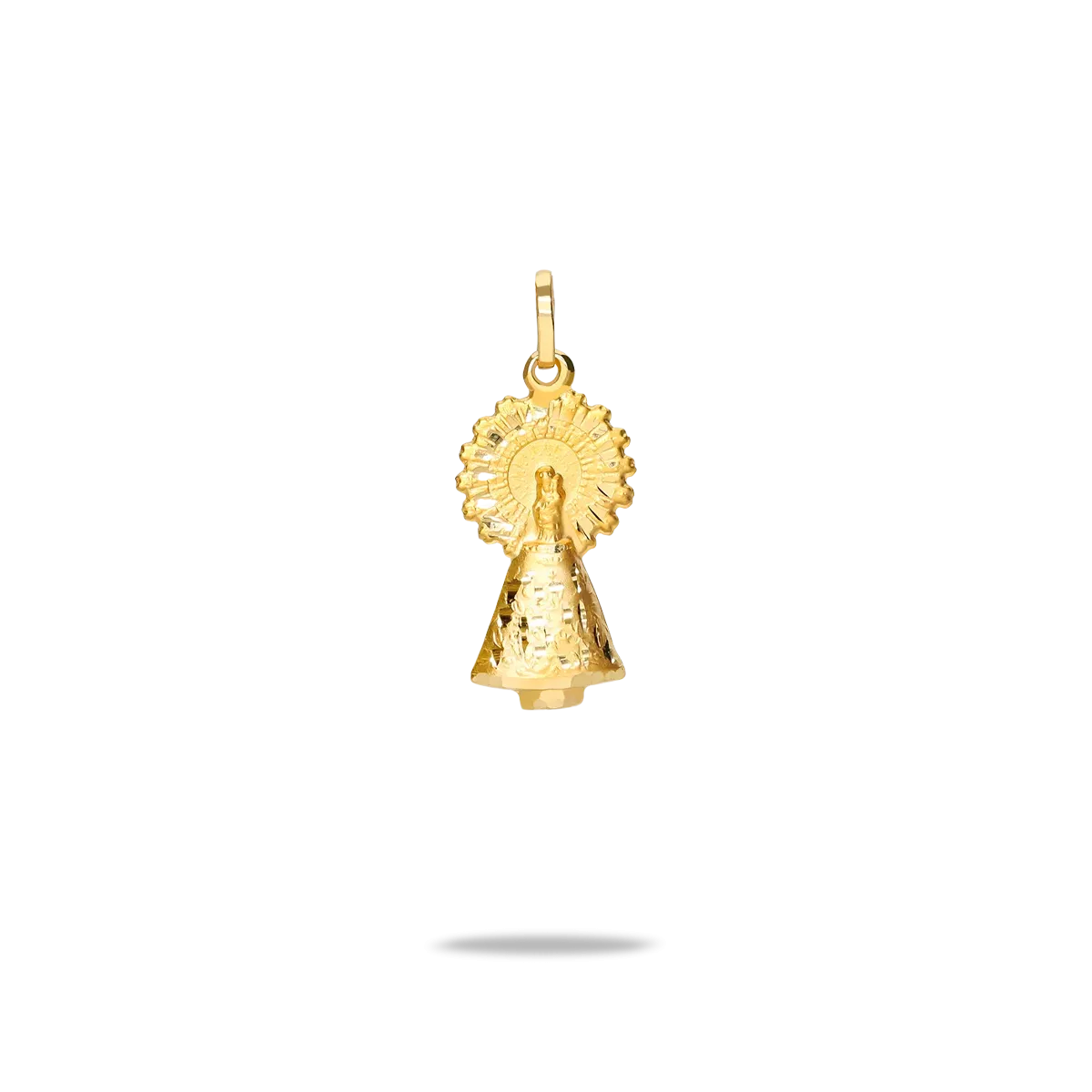 Medalla virgen pilar con manto oro 18 quilates 25x14mm
