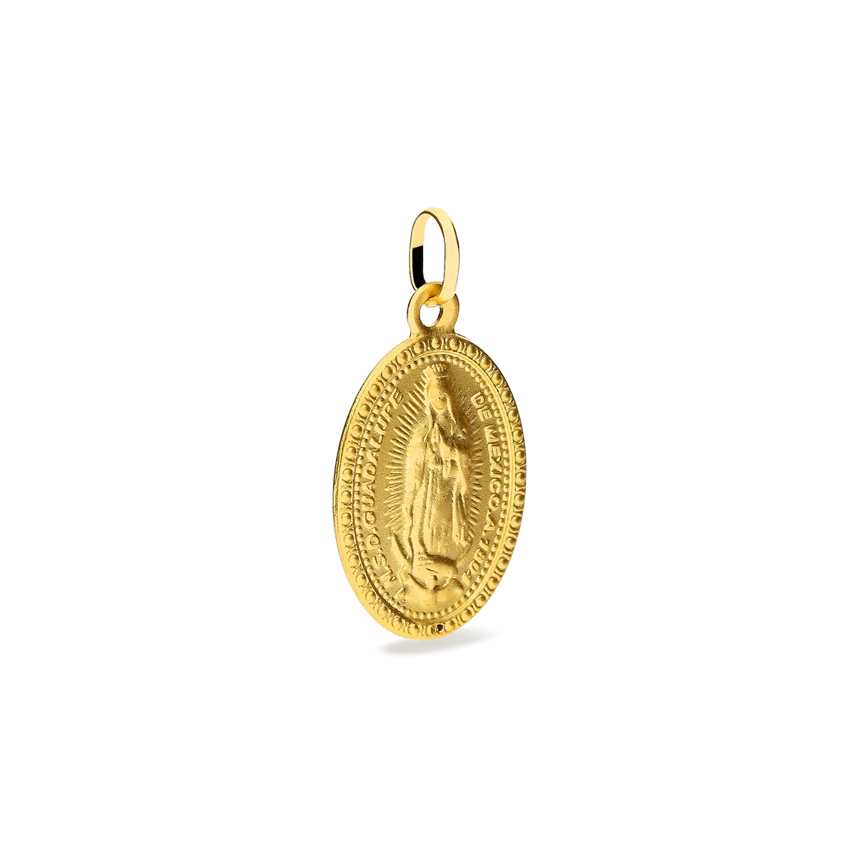 Medalla virgen guadalupe mexico oro 18 quilates 18x14mm