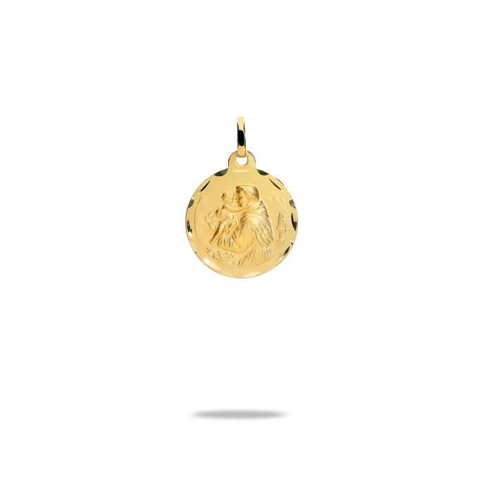 Medalla san antonio oro 18 quilates 18mm