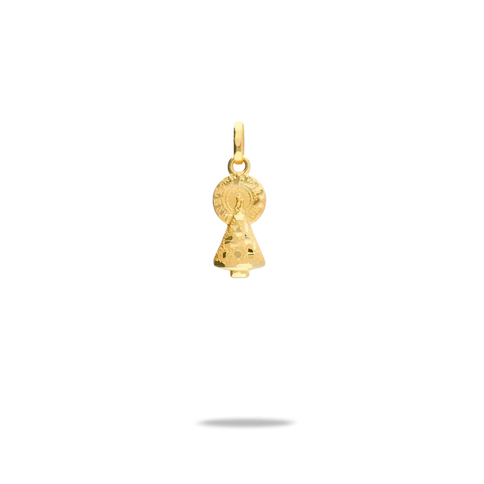 Medalla virgen del pilar con manto oro 18 quilates 16mm