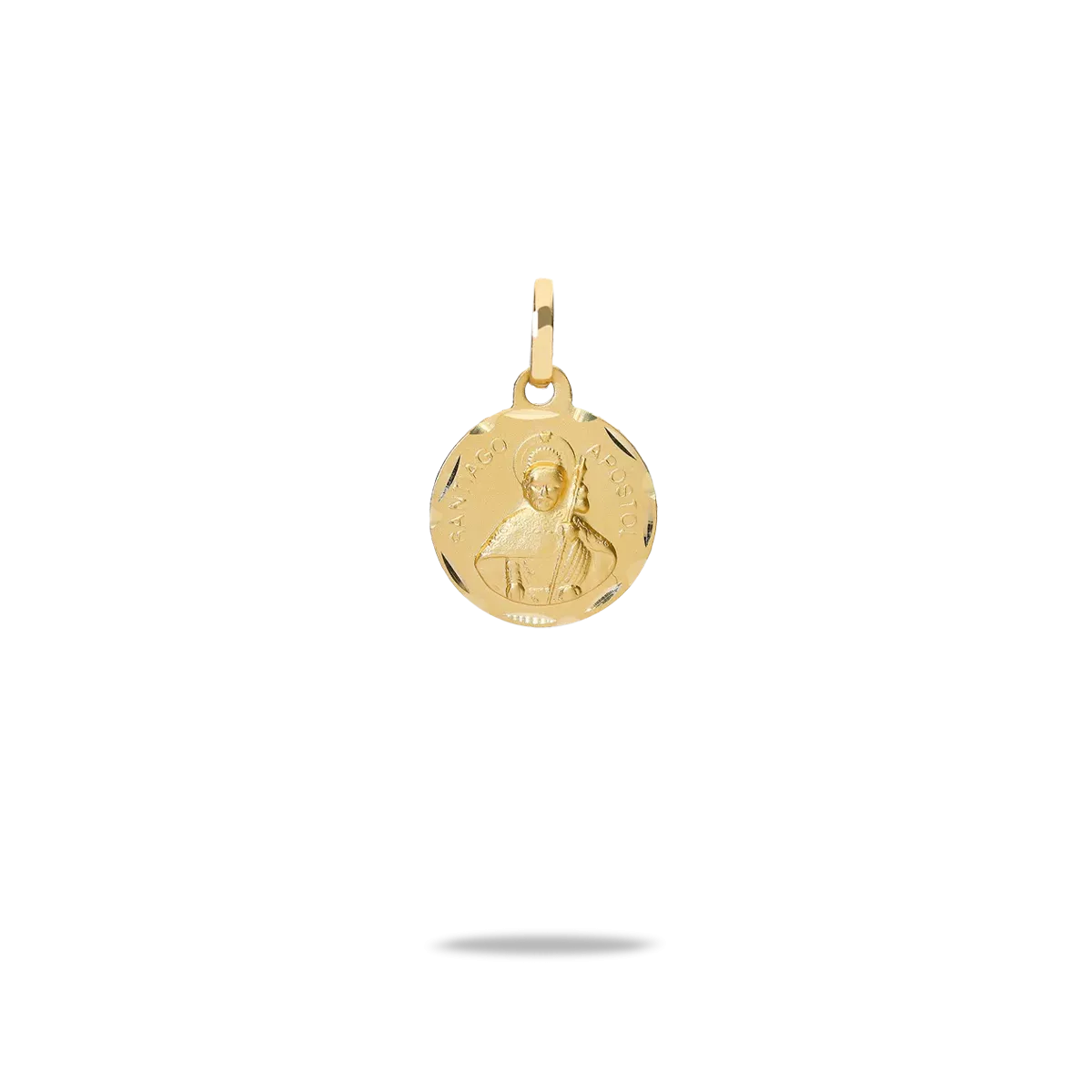 Medalla apostol santiago oro 18 quilates 14mm
