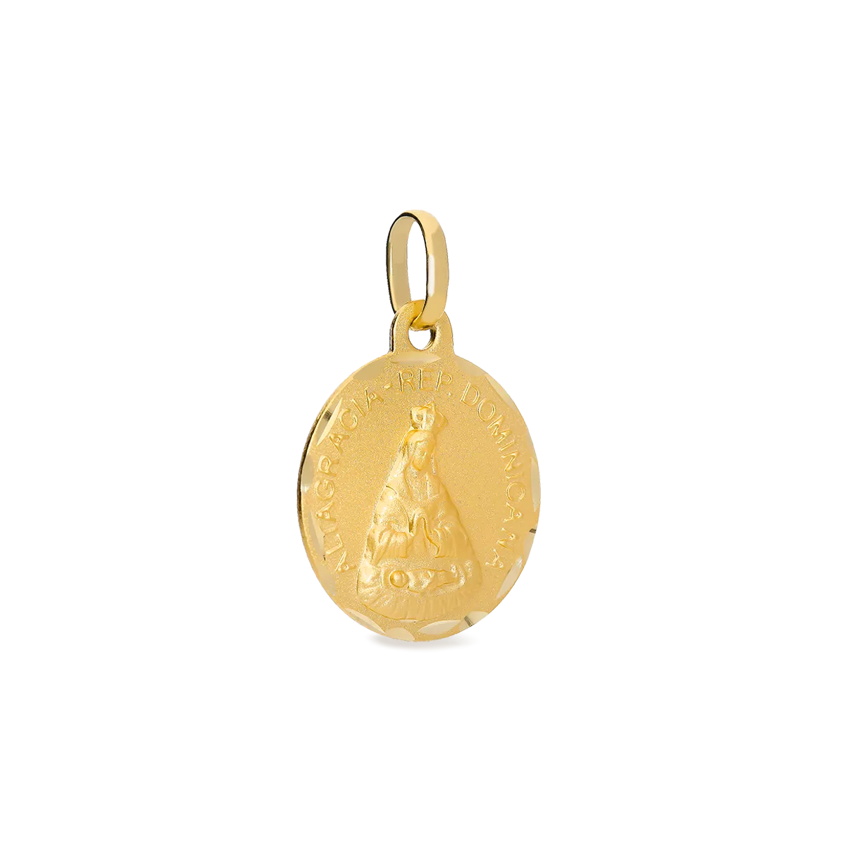 Medalla virgen de la altagracia oro 18 quilates 16mm