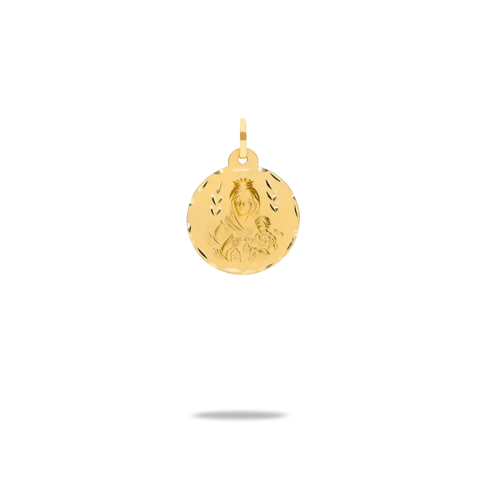 Medalla virgen del carmen oro 18 quilates 18mm