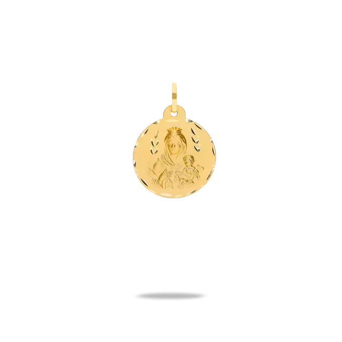 Medalla virgen del carmen 18 quilates 14mm