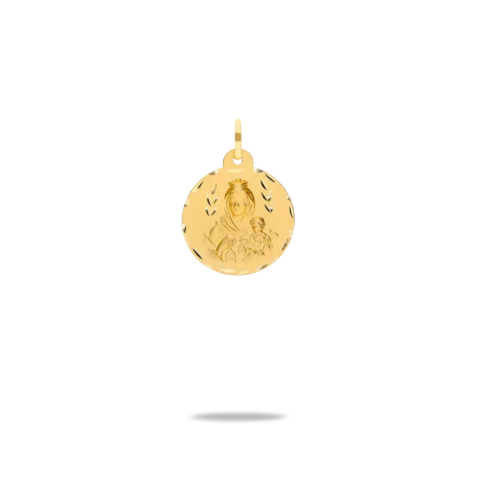 Medalla virgen del carmen oro 18 quilates 16mm