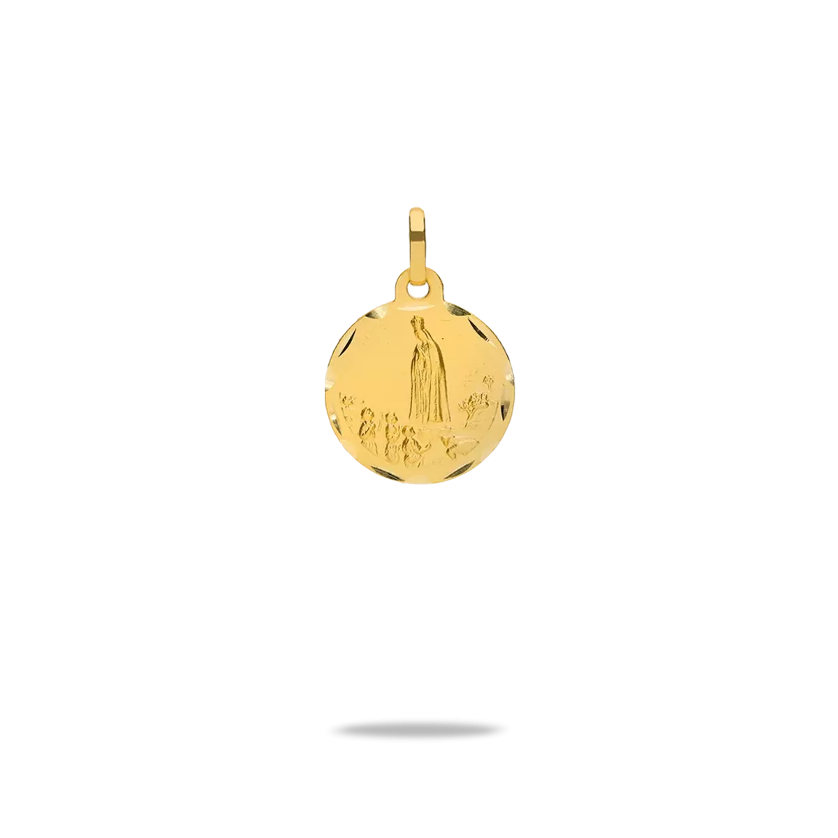 Medalla virgen fatima oro 18 quilates 16mm