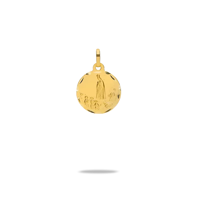 Medalla virgen fatima oro 18 quilates 16mm