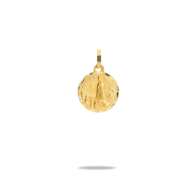 Medalla virgen fatima oro 18 quilates 14mm