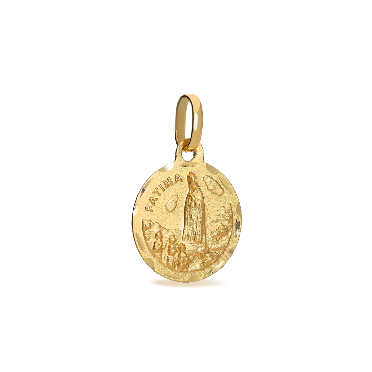 Medalla virgen fatima oro 18 quilates 14mm