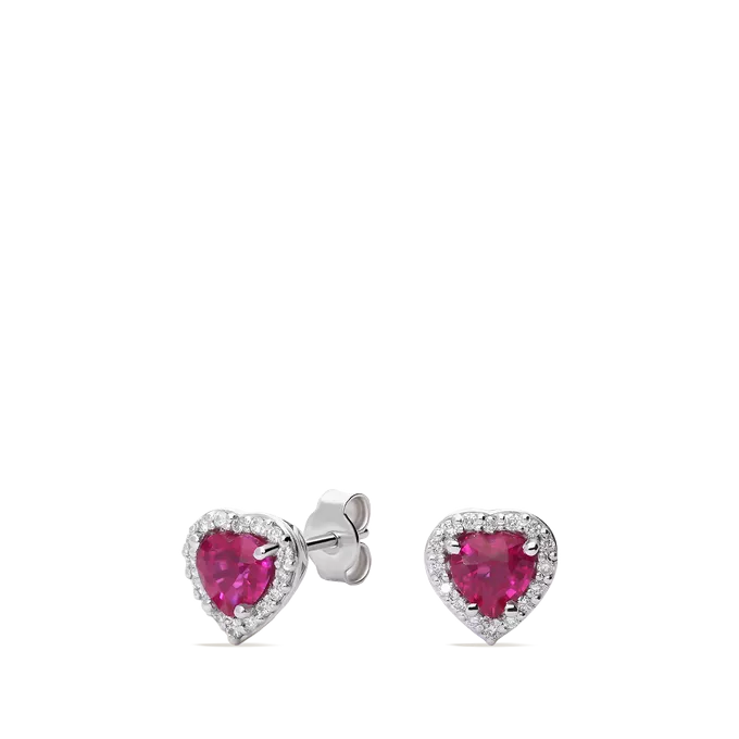 18k gold diamond earrings LOVE RUBY