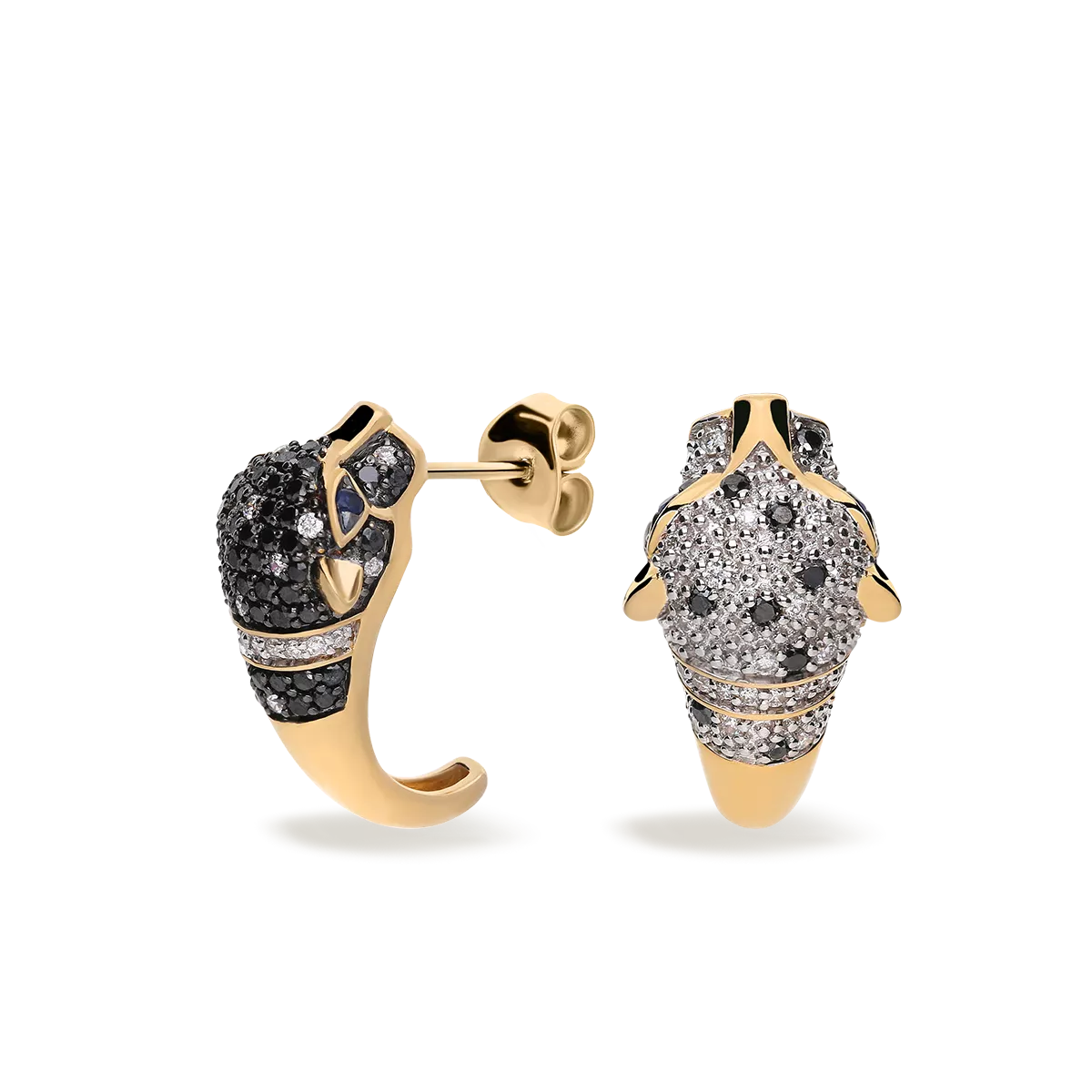 18k gold diamond earrings SNOW LEOPARD