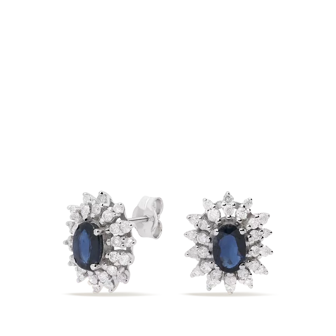 Pendiente diamante natural oro 18 quilates IMPERIAL SAPPHIRE