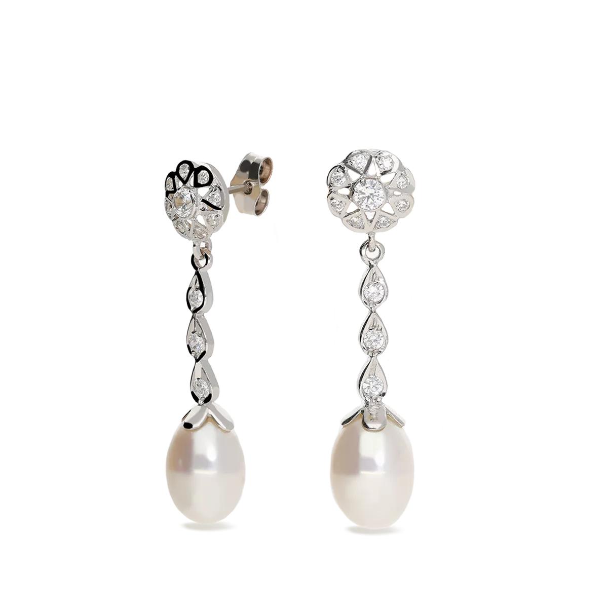 750 white gold earrings