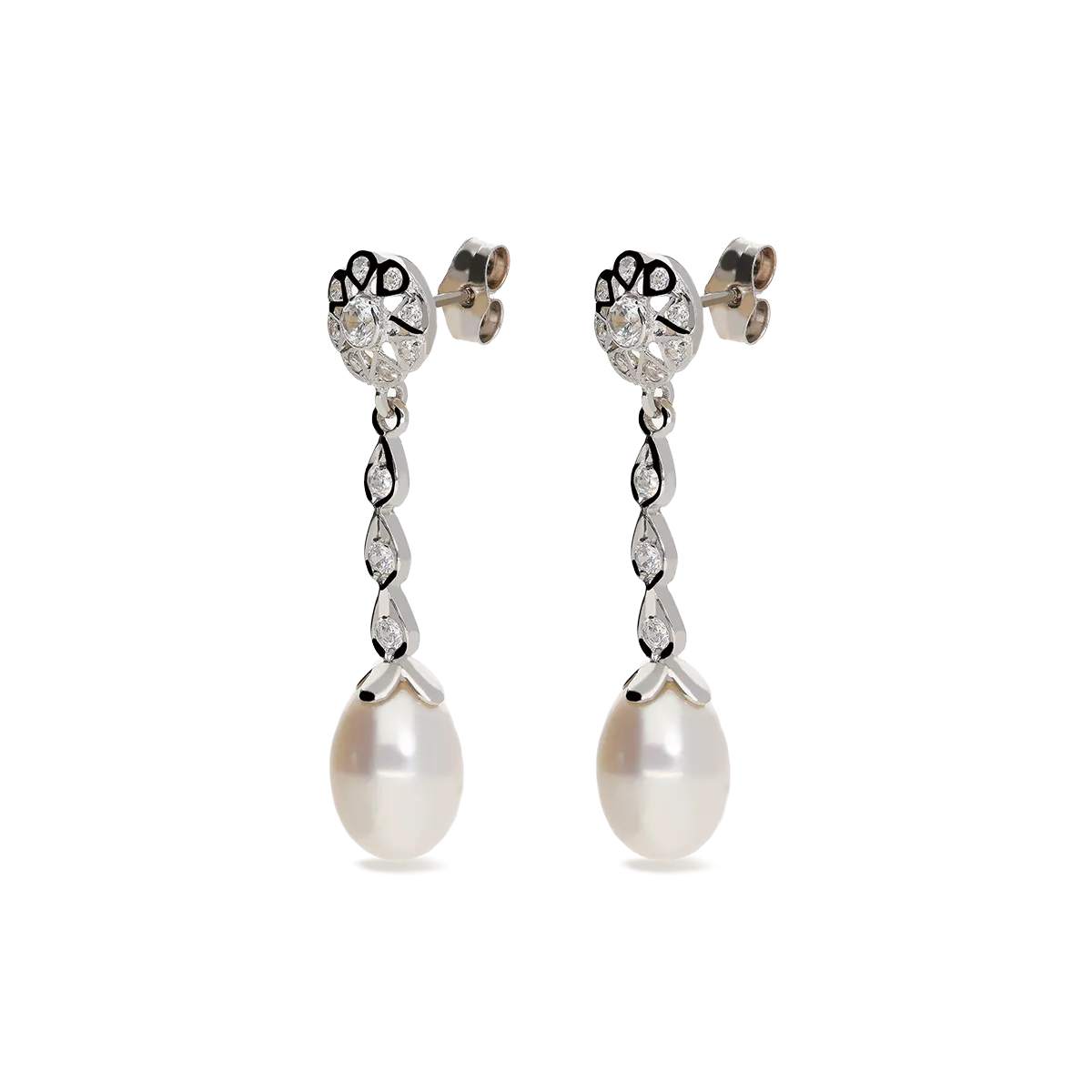 750 white gold earrings