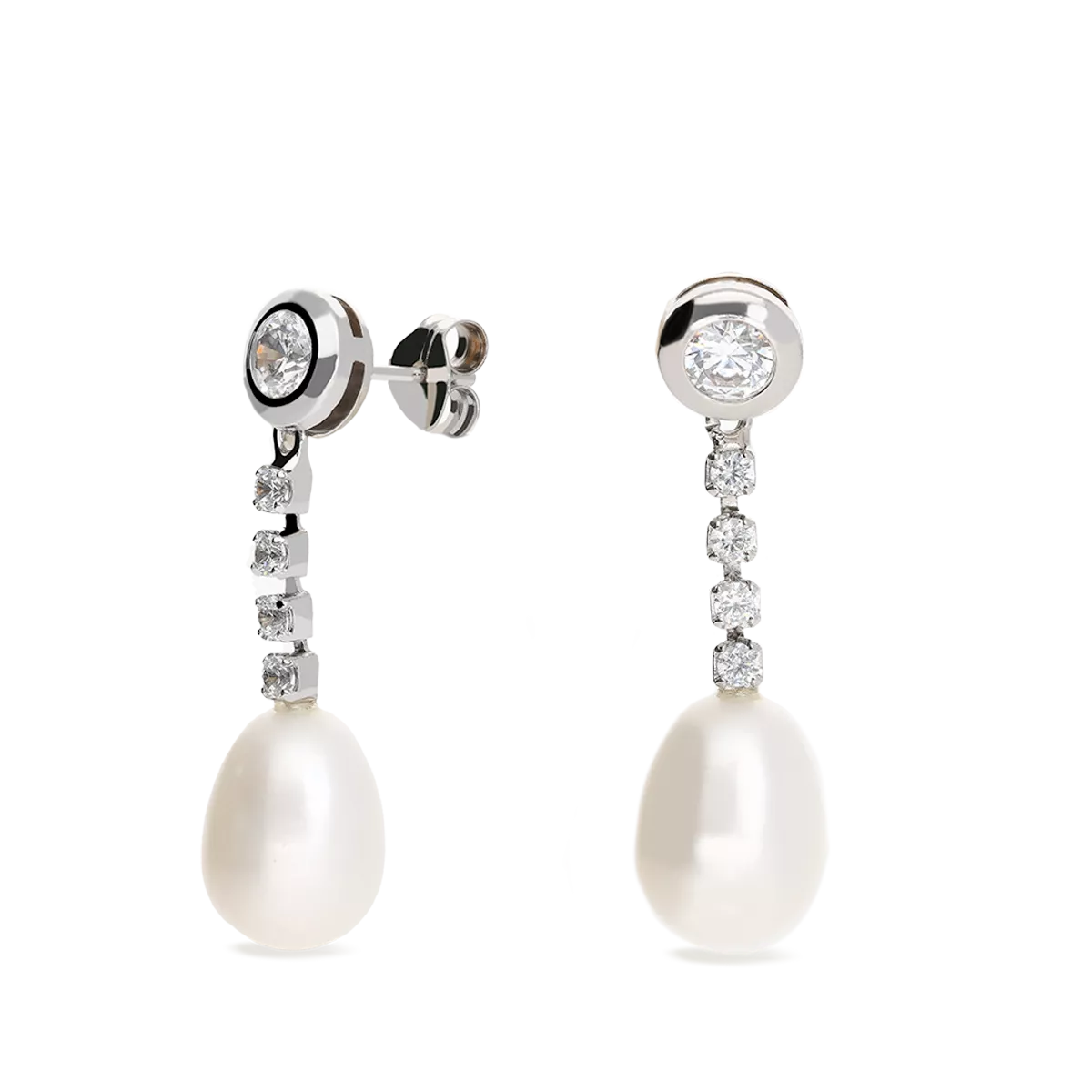 750 white gold earrings