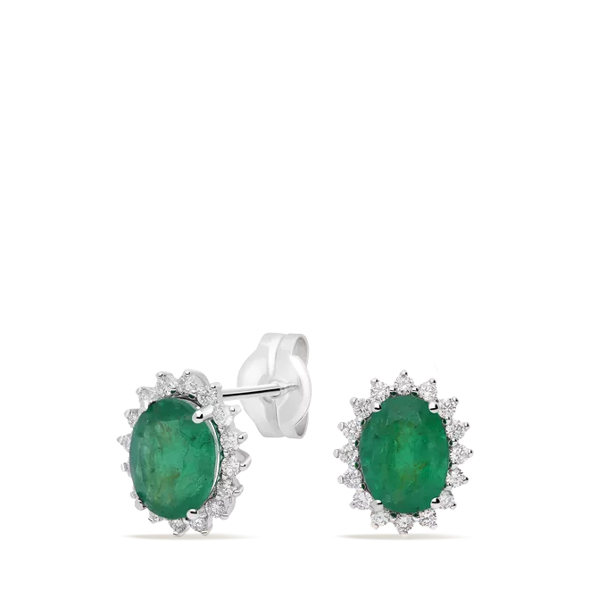 Pendiente diamante natural oro 18 quilates IMPERIAL EMERALD