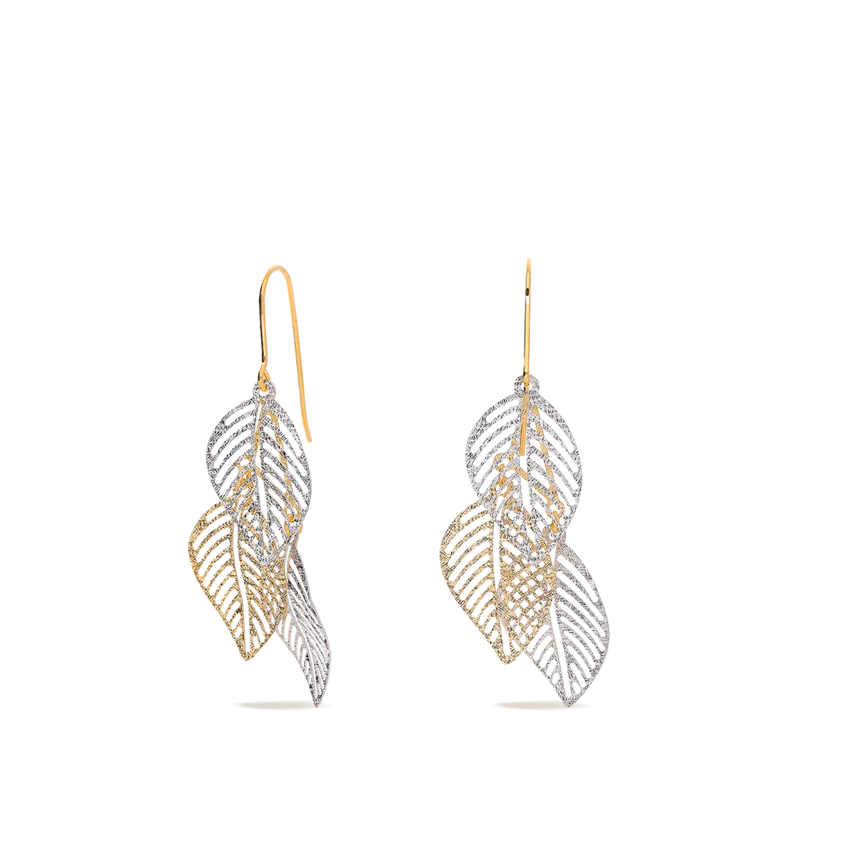 18k gold two-tone earrings