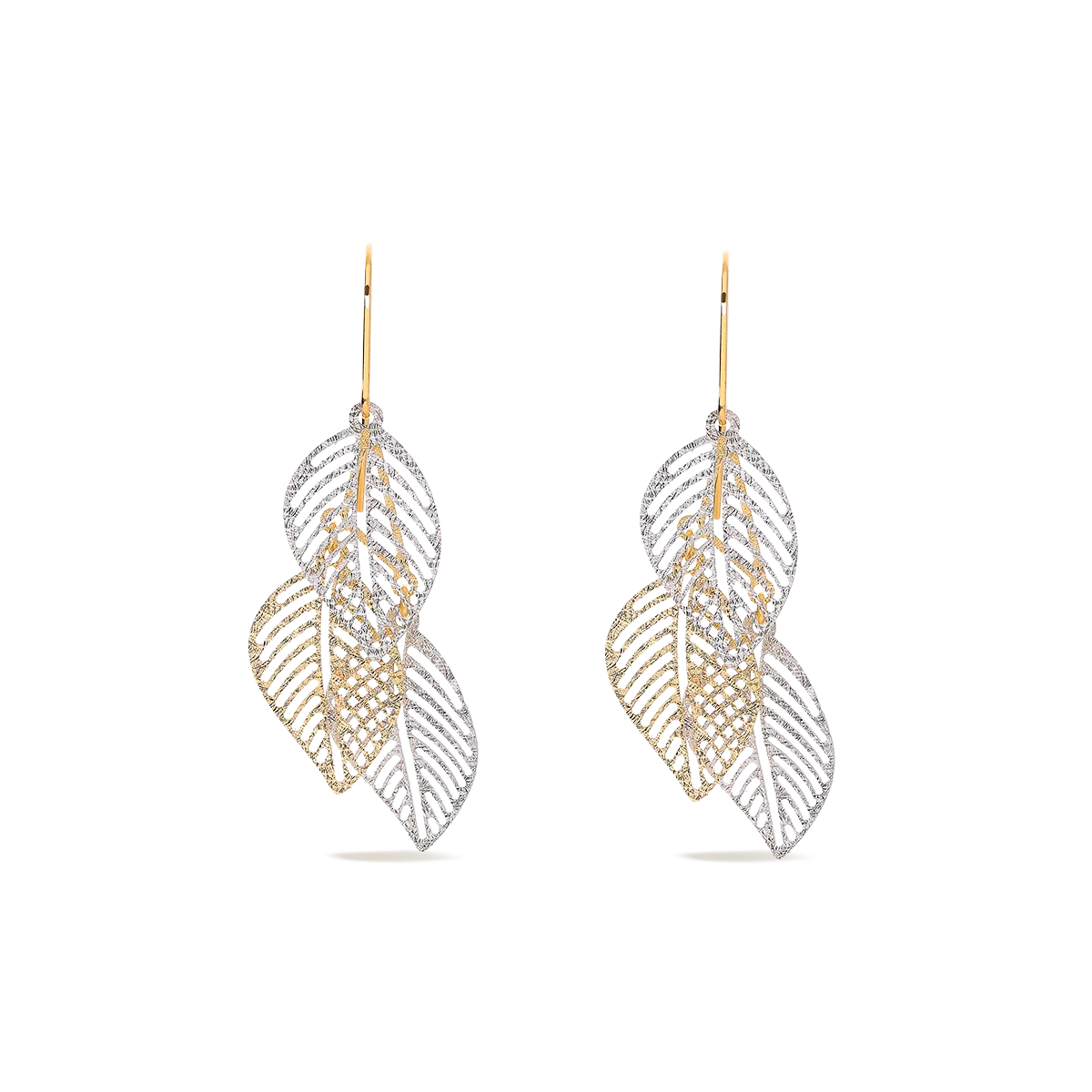 18k gold two-tone earrings