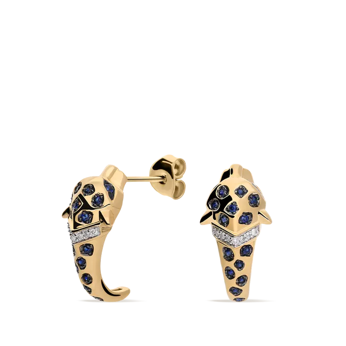 Pendiente diamante natural oro 18 quilates JAGUAR