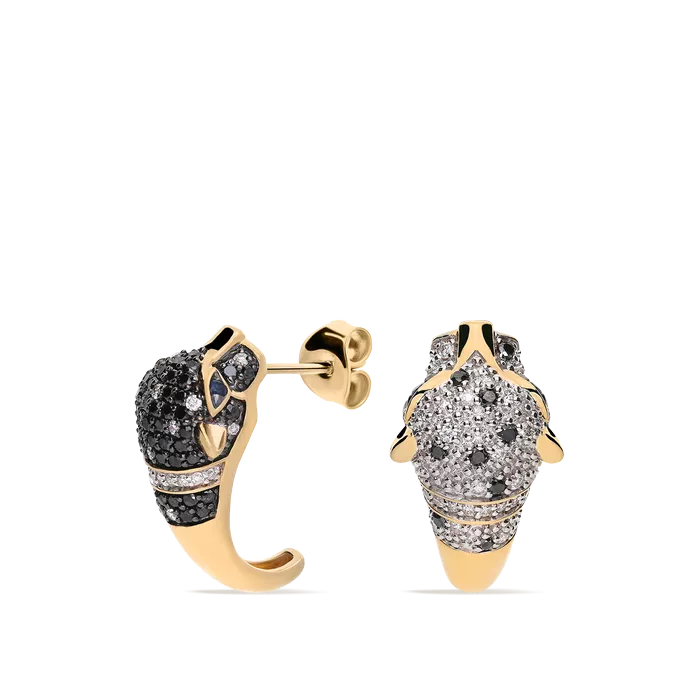 Pendiente diamante natural oro 18 quilates SNOW LEOPARD