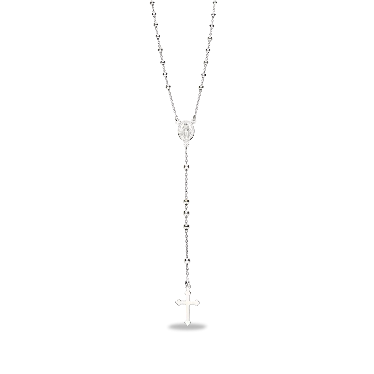 Silver rosary necklace