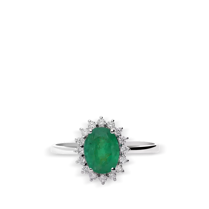 Anillo diamante natural oro 18 quilates IMPERIAL EMERALD