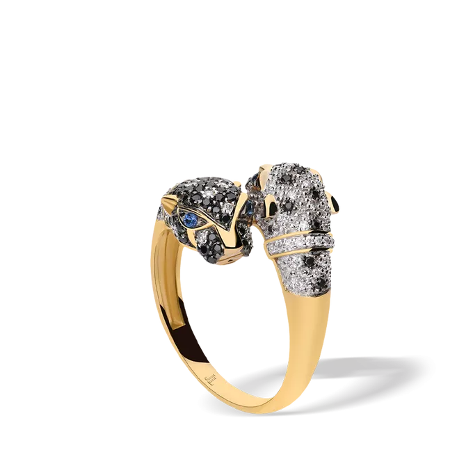 Anillo diamante natural oro 18 quilates SNOW LEOPARD